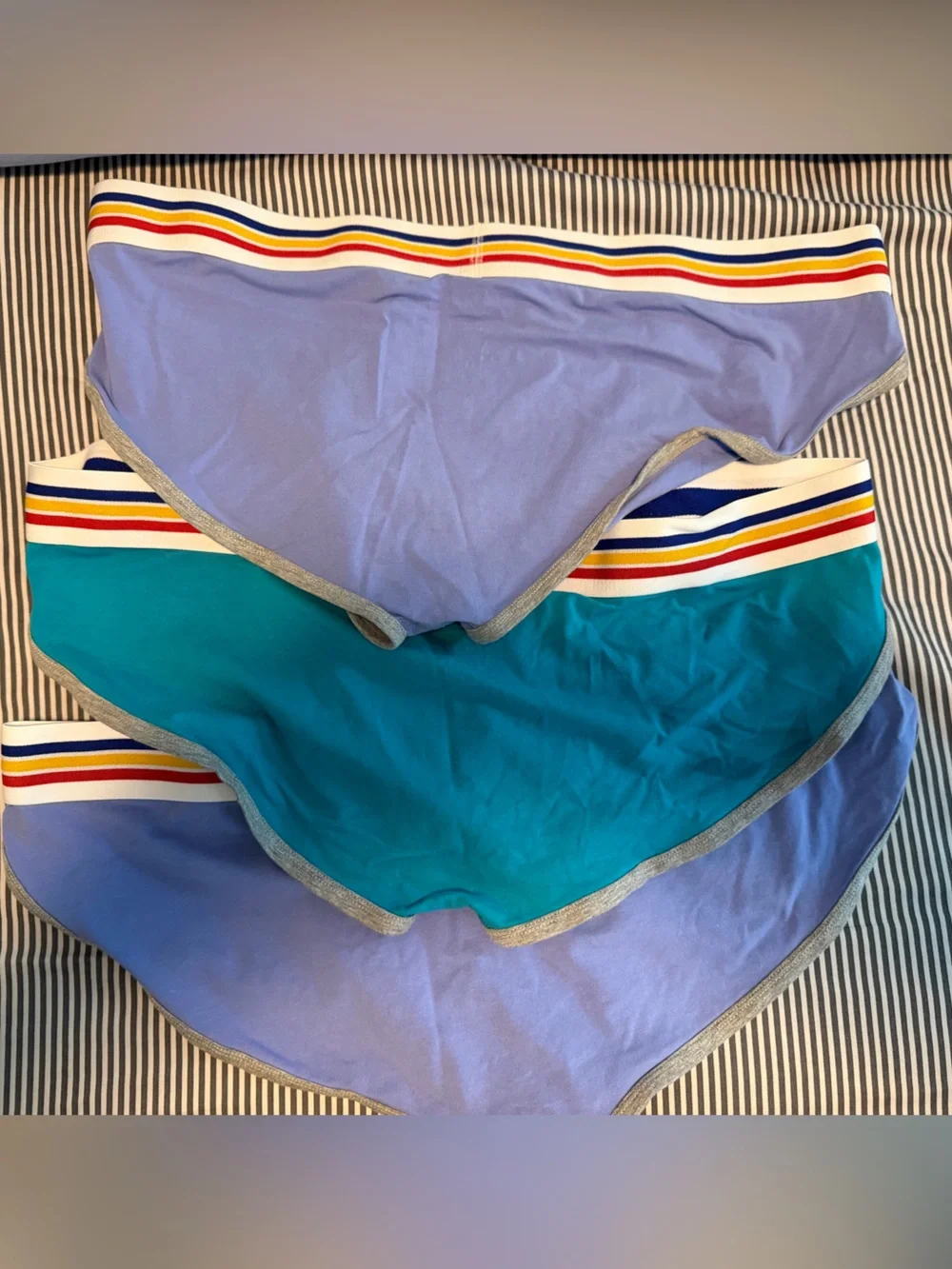 BIKE Men’s Lavender & Teal Briefs with Striped Elastic Waistband 3 pairs